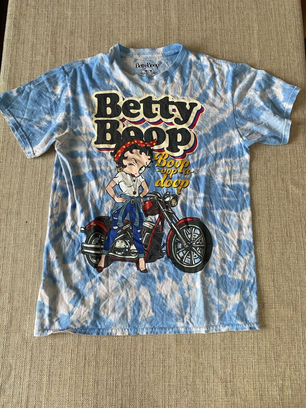 BETTY BOOP Motorcycle Tie Dye Tee, Boop Oop A-Doop Size Medium
